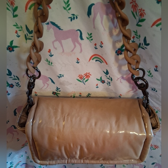 NWOT Think Royln Bar Bar Cream Vegan Patent Neutral Casual Boho Purse Bag - Picture 8 of 13